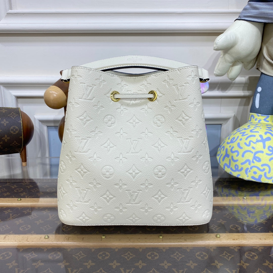 LV M46526 Louis Vuitton NéoNoé MM Bucket Bag Crème Beige - Image 3