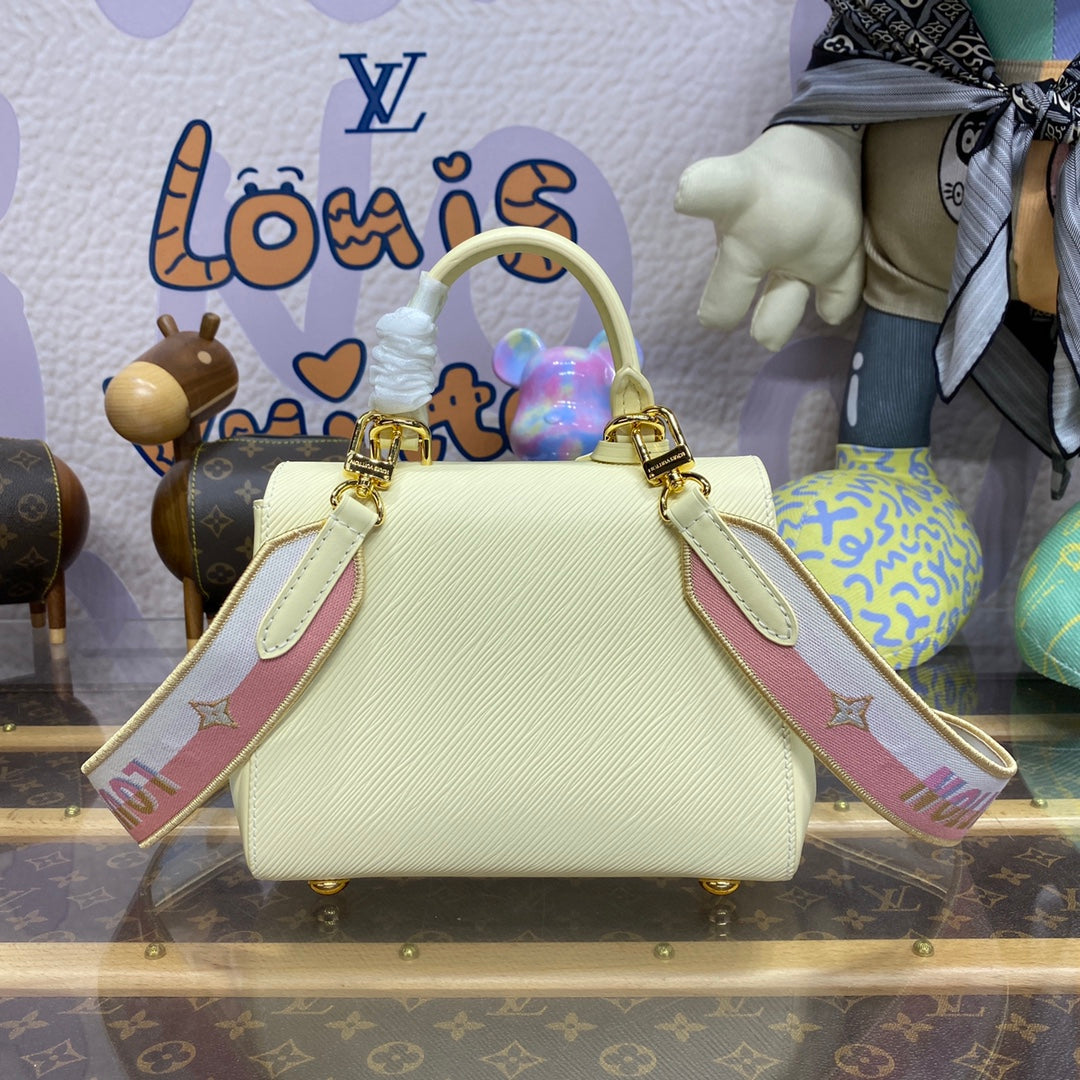 LV M22946 Louis Vuitton Cluny Mini Epi Leather Bag Quartz White - Image 4