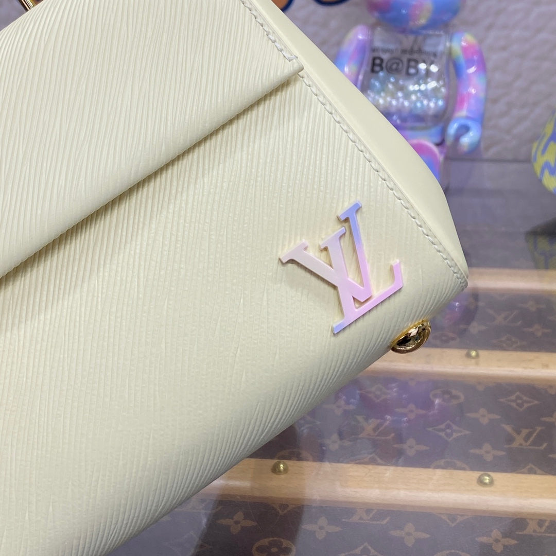 LV M22946 Louis Vuitton Cluny Mini Epi Leather Bag Quartz White - Image 7