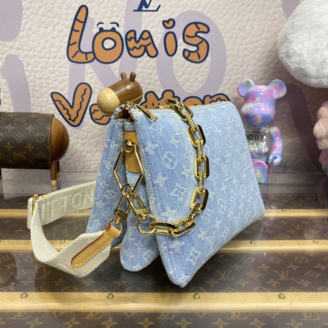 LV M24564 Louis Vuitton Coussin PM Handbag Lambskin Light Blue - Image 3