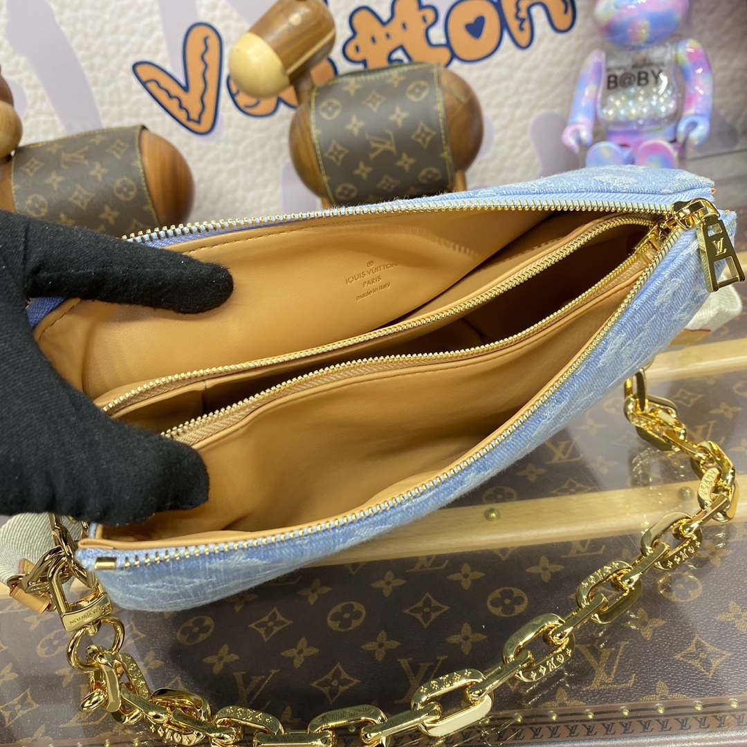 LV M24564 Louis Vuitton Coussin PM Handbag Lambskin Light Blue - Image 9