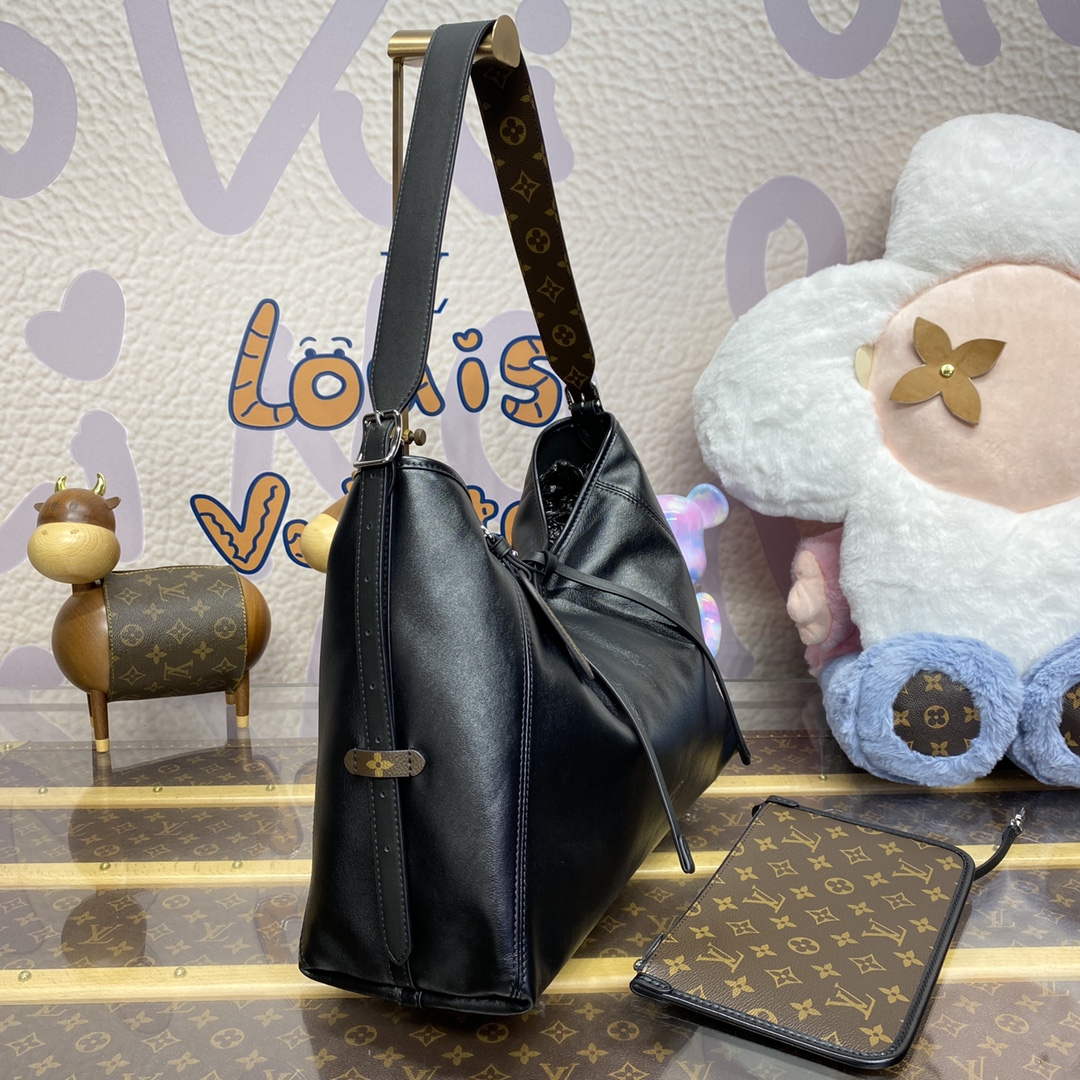 LV M25143 Louis Vuitton CarryAll Dark MM Bag Black - Image 3