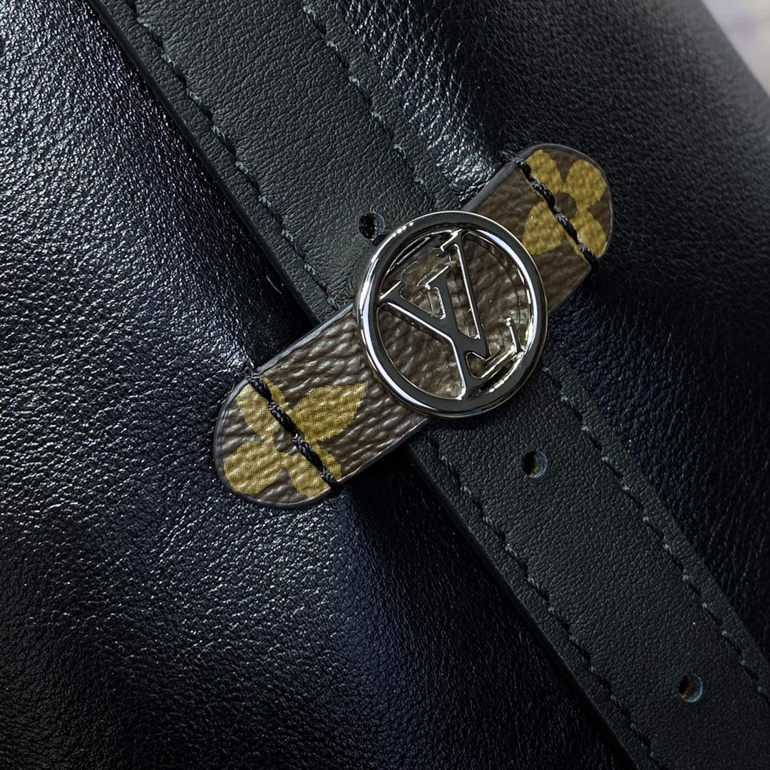 LV M25143 Louis Vuitton CarryAll Dark MM Bag Black - Image 8