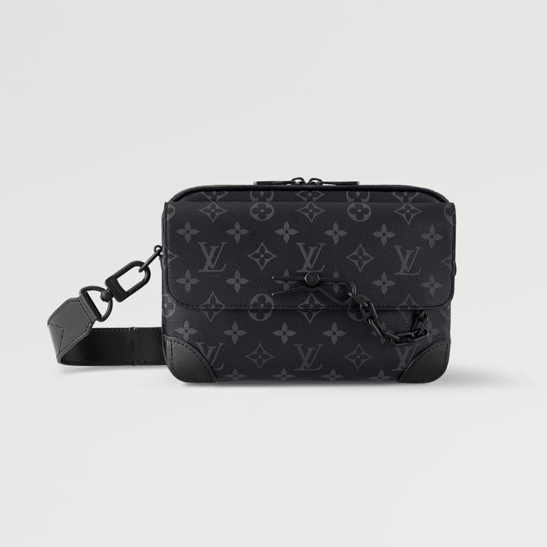 LV M46795 Louis Vuitton Steamer Messenger Bag Monogram Eclipse Coated Canvas