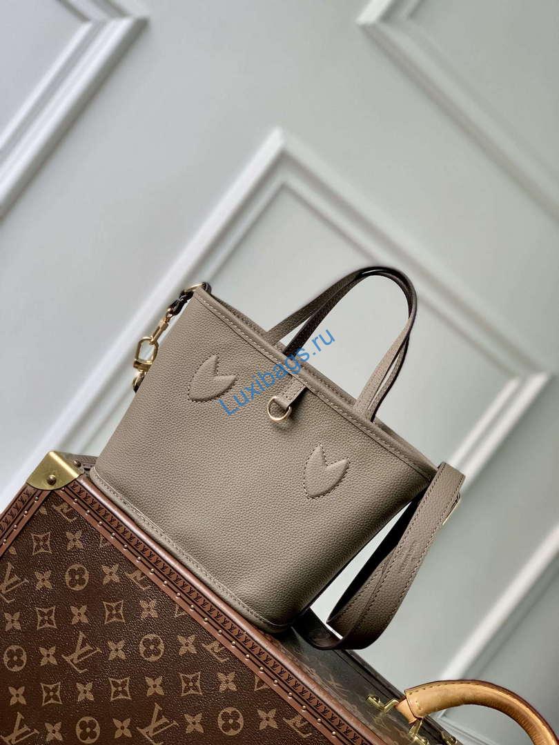 LV M12109 Louis Vuitton Neverfull Bandoulière Inside Out BB Handbag Gray