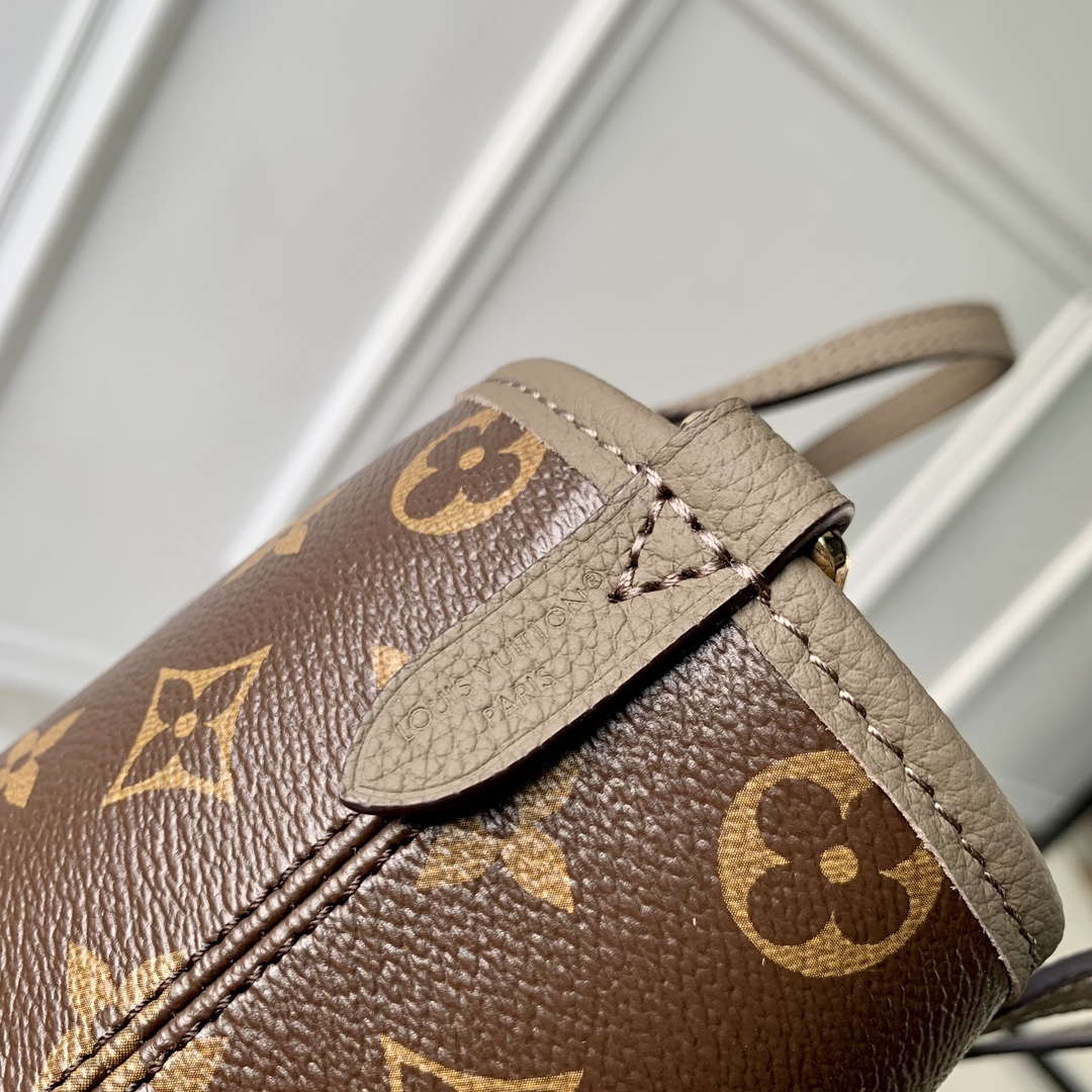 LV M12109 Louis Vuitton Neverfull Bandoulière Inside Out BB Handbag Gray - Image 6