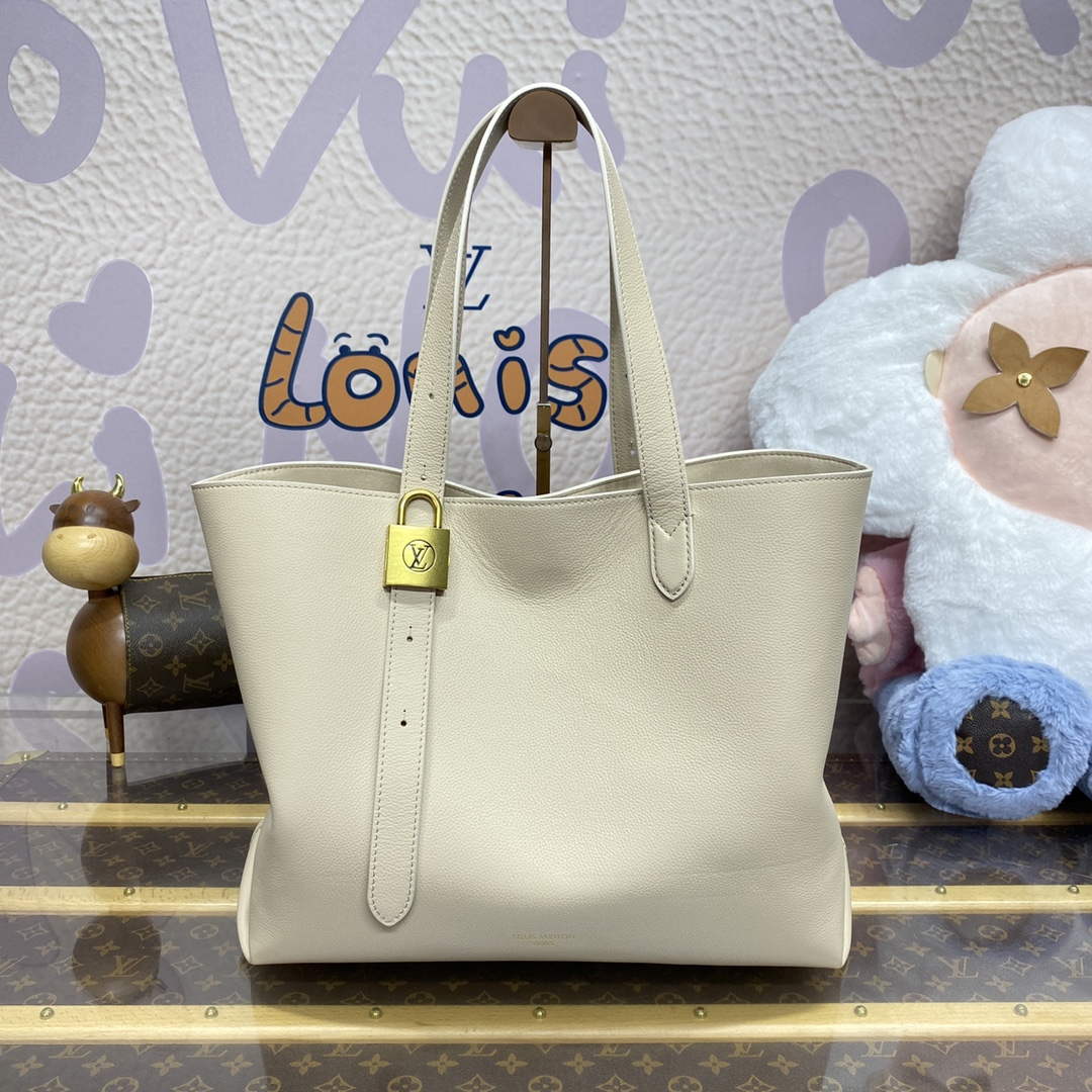 LV M25341 Louis Vuitton Low Key Cabas MM Bag Off White