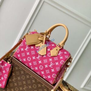LV M11562 Louis Vuitton Speedy P9 Bandoulière 25 Monogram Bag Rose Red