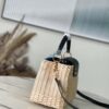 LV M48865 Louis Vuitton Capucines BB Handbag Straw Leather Beige Black