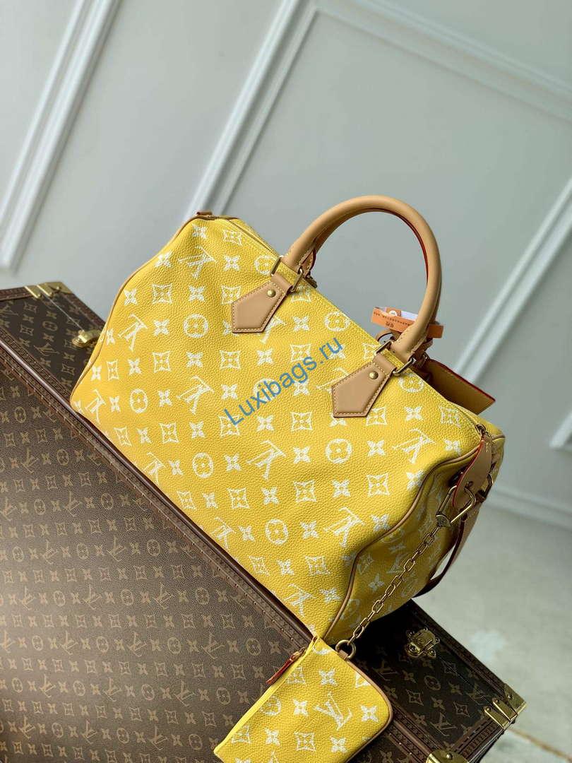 LV M24419 Louis Vuitton Speedy P9 Bandoulière 40 Bag Monogram Leather Yellow - Image 2