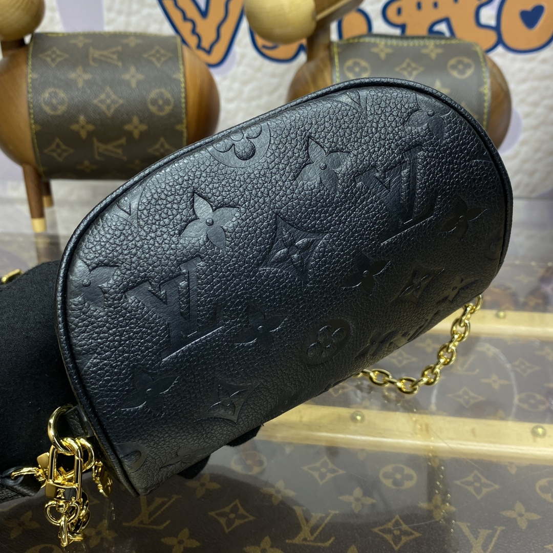 LV M46917 Louis Vuitton Mini Bumbag Monogram Empreinte Black - Image 5