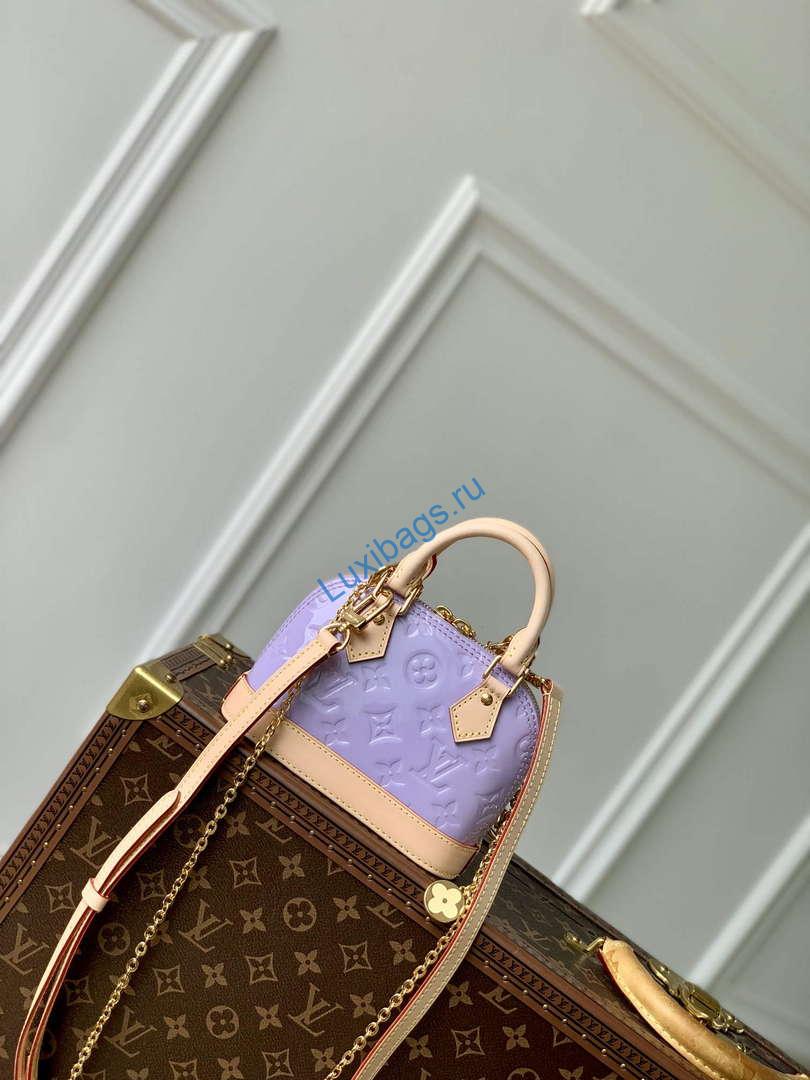 LV M82974 Louis Vuitton Nano Alma Handbag Glossy Lilac - Image 2