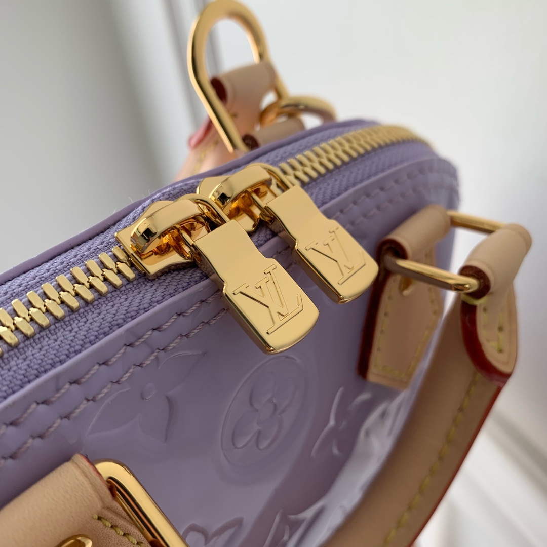 LV M82974 Louis Vuitton Nano Alma Handbag Glossy Lilac - Image 5