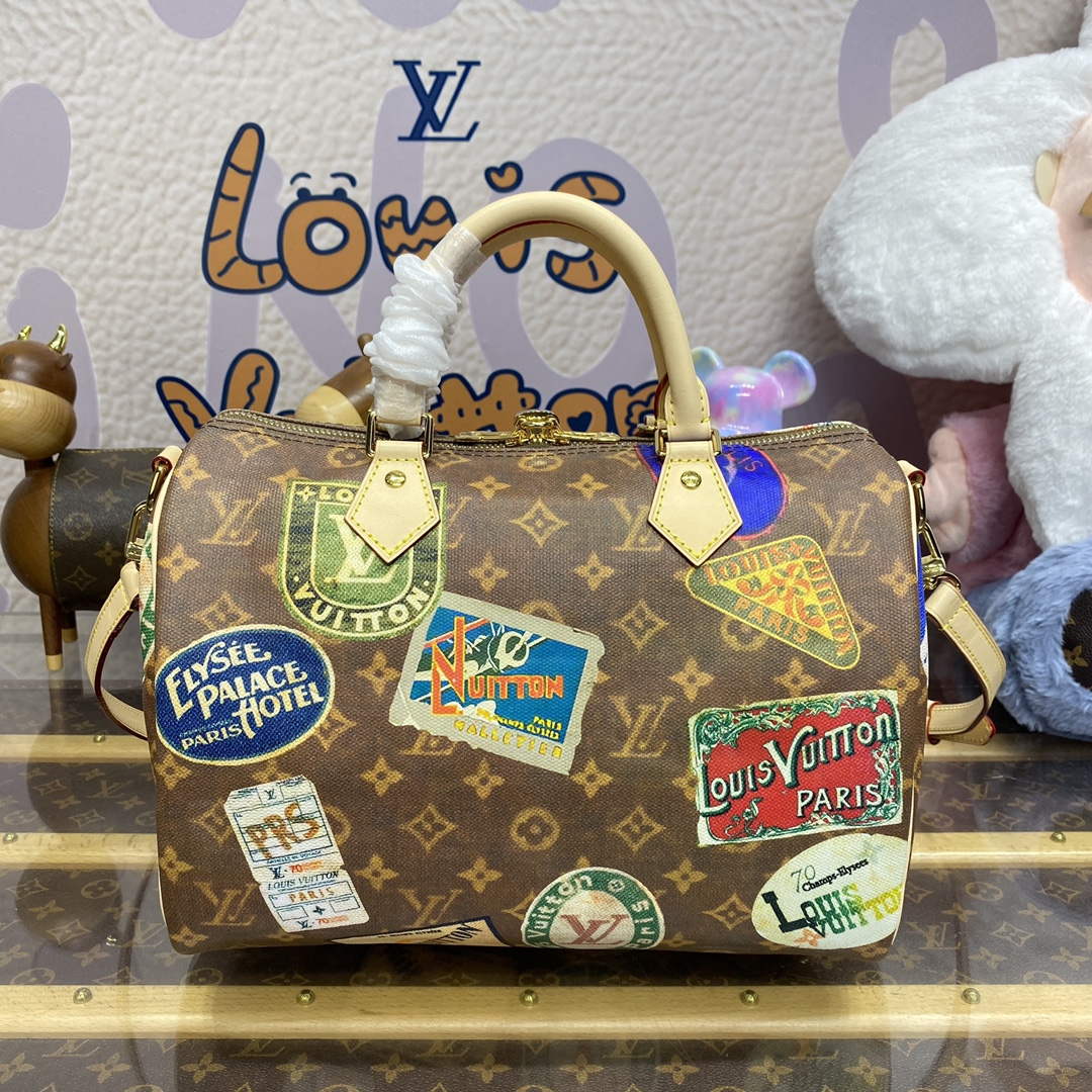 LV M47087 Louis Vuitton Speedy Bandoulière 30 Handbag Monogram Canvas - Image 2