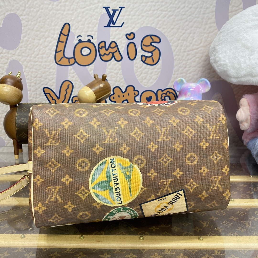 LV M47087 Louis Vuitton Speedy Bandoulière 30 Handbag Monogram Canvas - Image 4