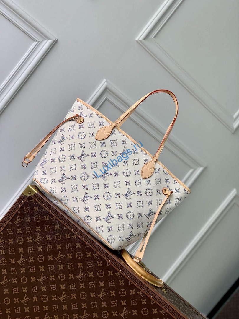 LV M24905 Louis Vuitton Neverfull MM Bag Multicolor Beige