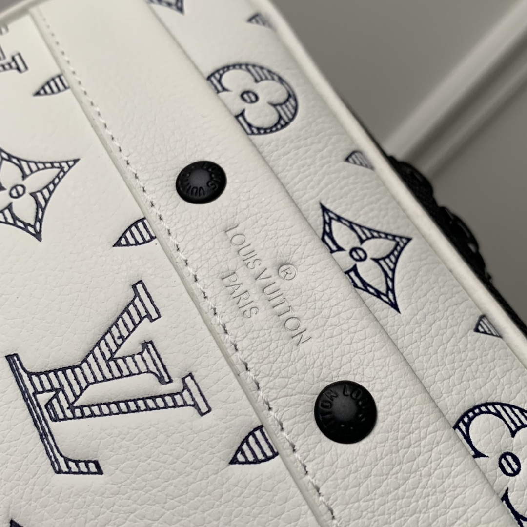 LV M83383 Louis Vuitton Alpha Wearable Wallet White/Navy - Image 4
