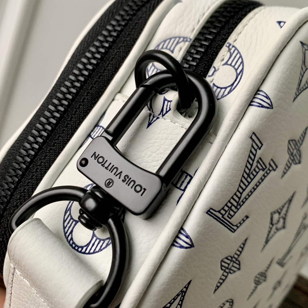 LV M83383 Louis Vuitton Alpha Wearable Wallet White/Navy - Image 6