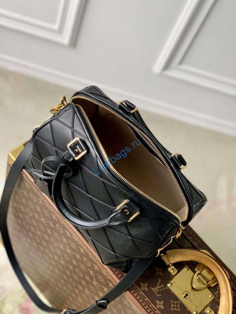 LV M24206 Louis Vuitton Speedy Bandoulière 25 Handbag Black - Image 8