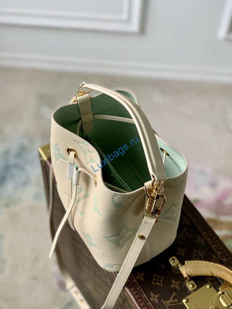 LV M24048 Louis Vuitton NéoNoé BB Bucket Bag Latte White Matcha - Image 8