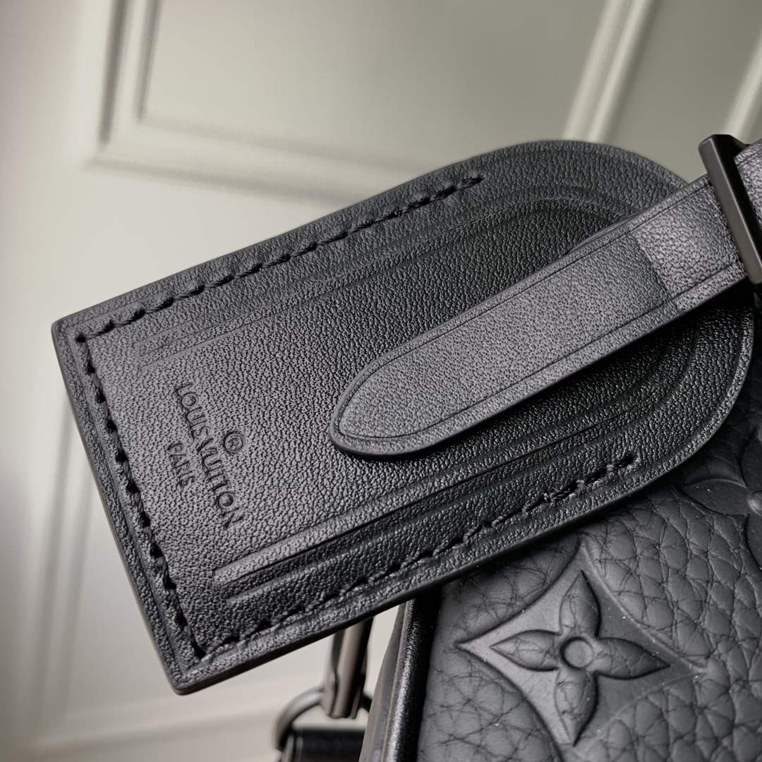 LV M82770 Louis Vuitton Nano Porte Documents Voyage Bag Black Leather - Image 4
