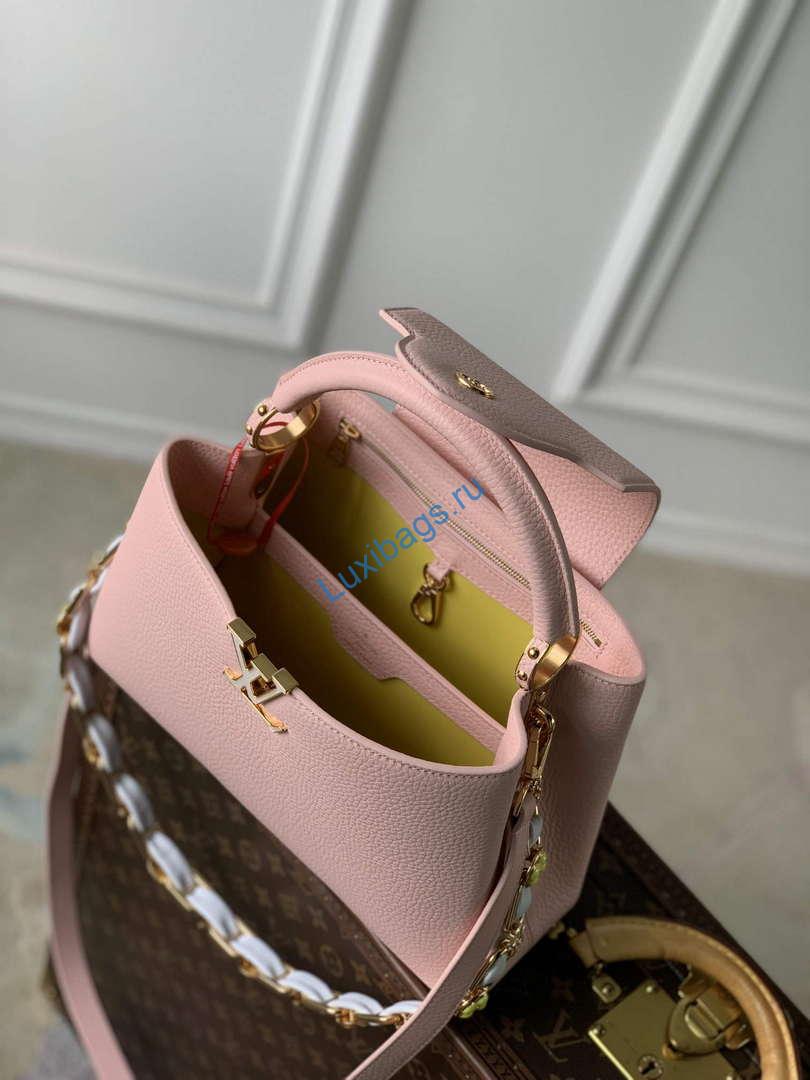 LV M23363 Louis Vuitton Capucines MM Handbag Jasmine Pink - Image 7