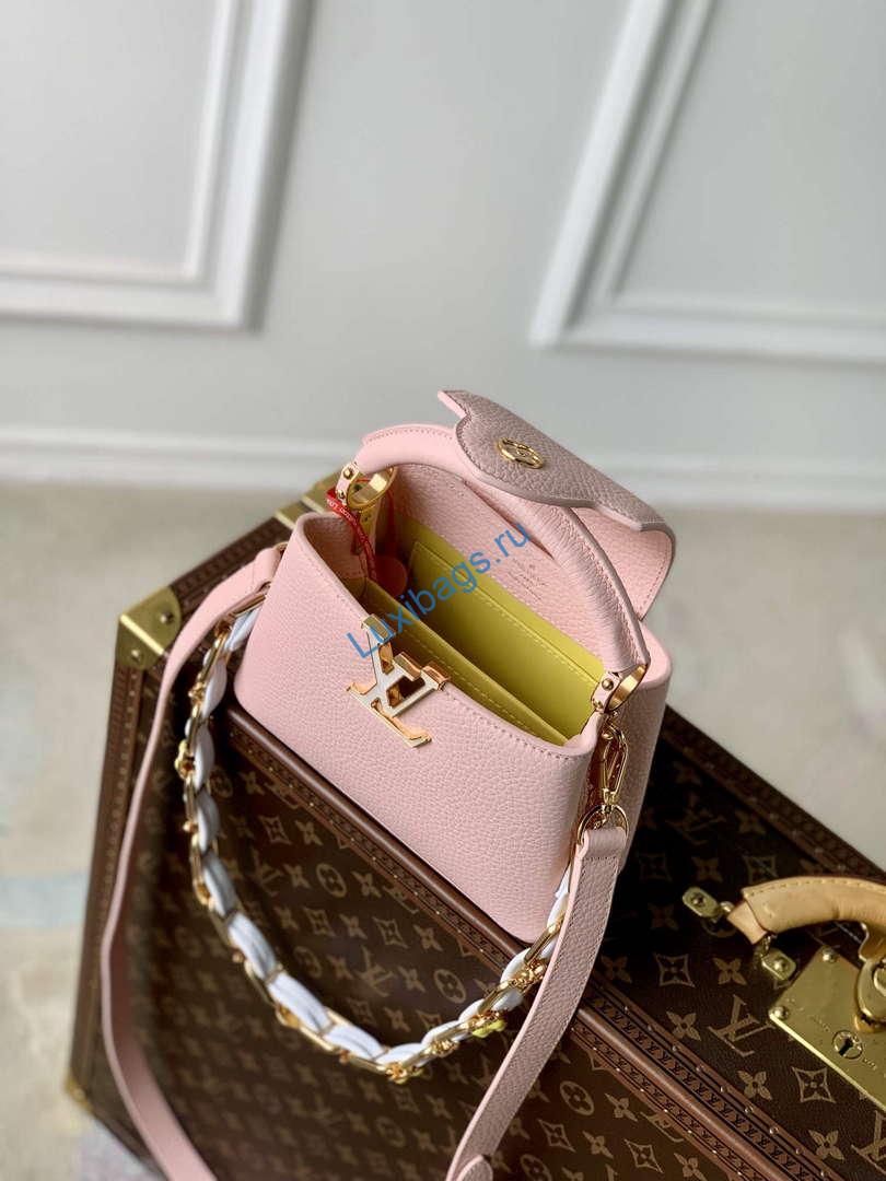 LV M23363 Louis Vuitton Capucines Mini Handbag Jasmine Pink - Image 7