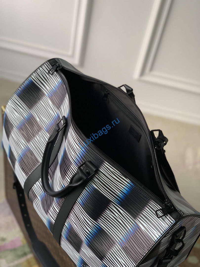 LV M23771 Louis Vuitton Keepall Bandoulière 50 Bag Blue Moon - Image 7