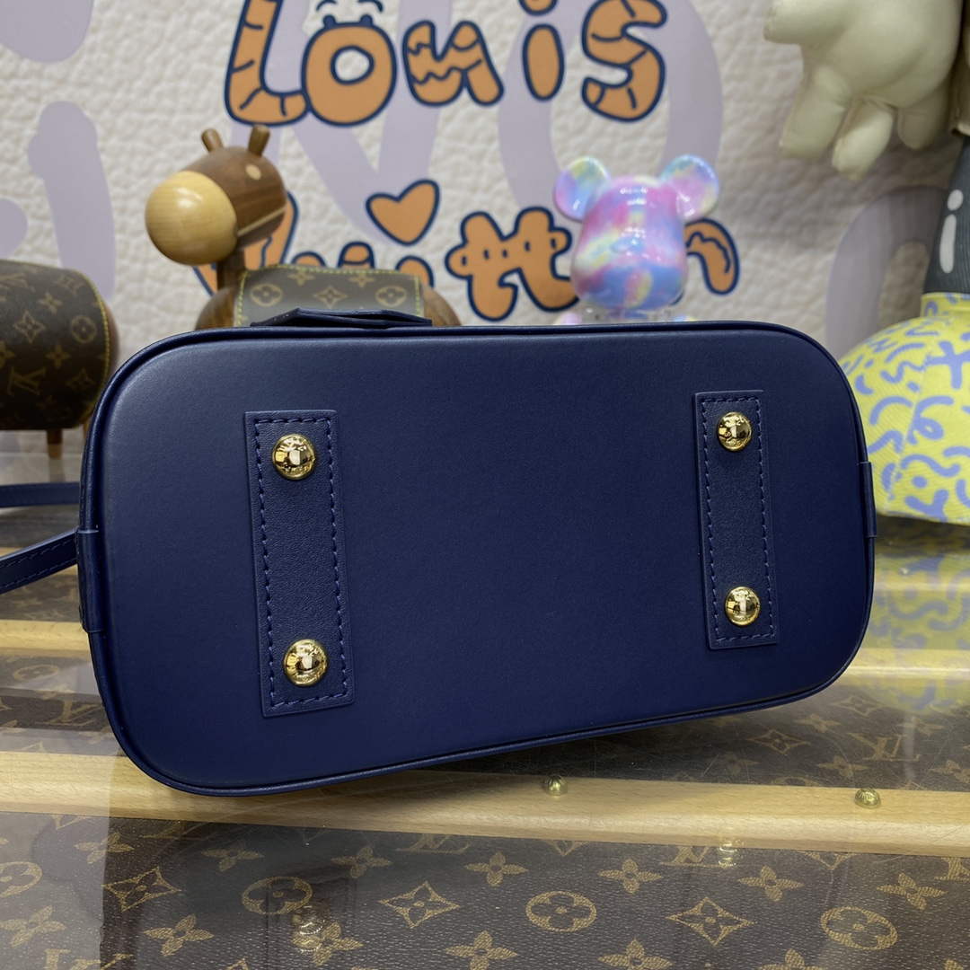 LV M23666 Louis Vuitton Alma BB Bag Navy Blue - Image 4