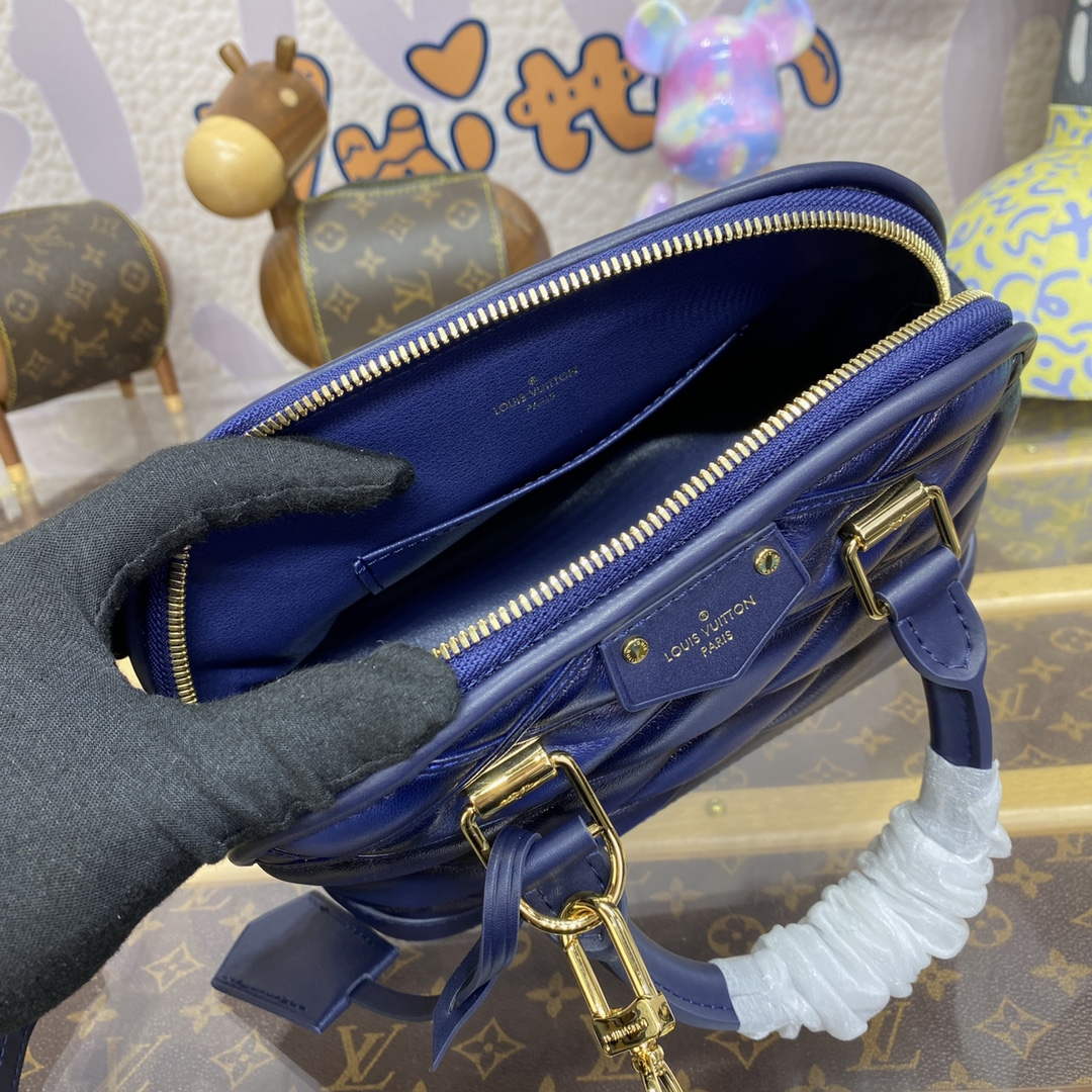 LV M23666 Louis Vuitton Alma BB Bag Navy Blue - Image 9