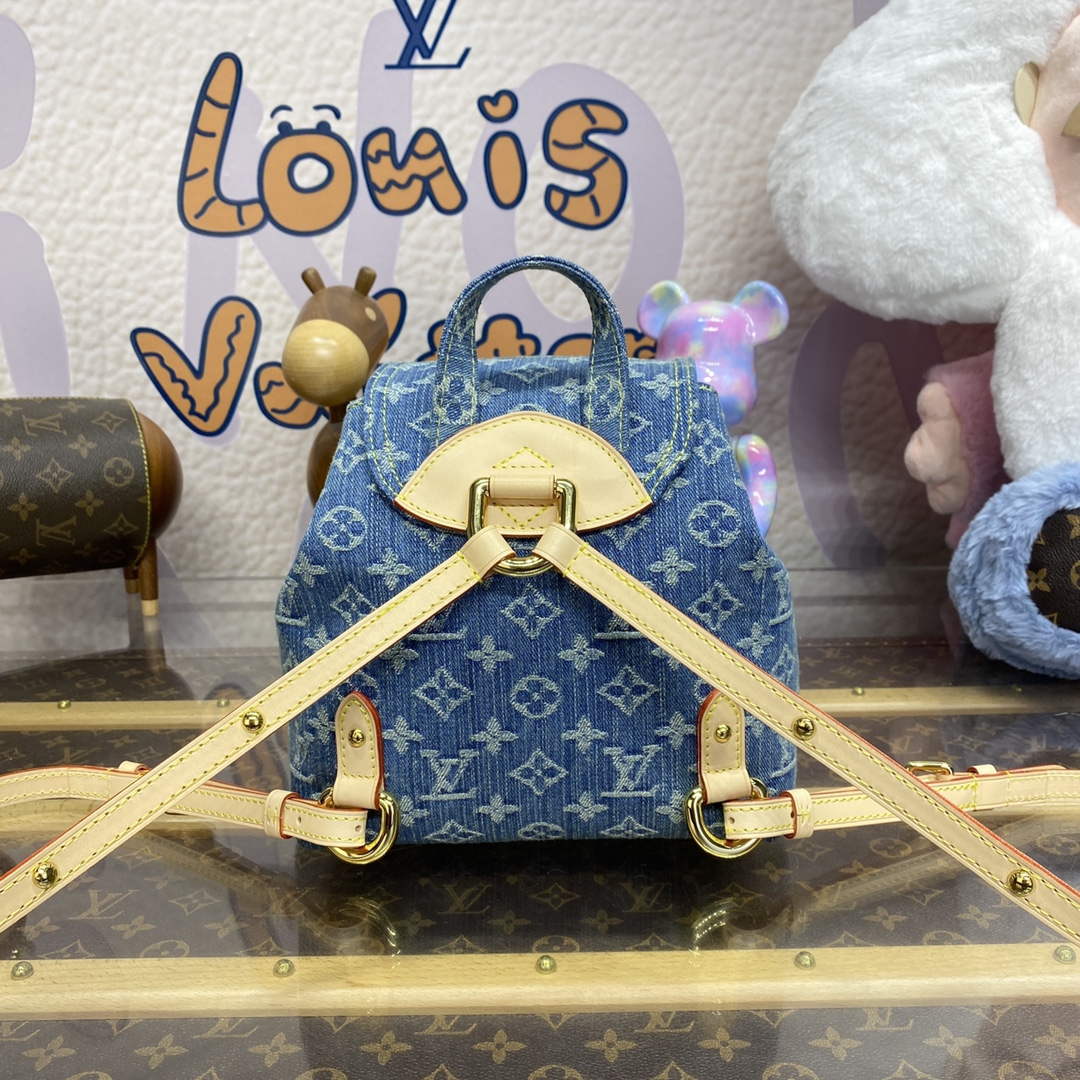 LV M46836 Louis Vuitton Venice Small Backpack Bag Monogram Denim - Image 2