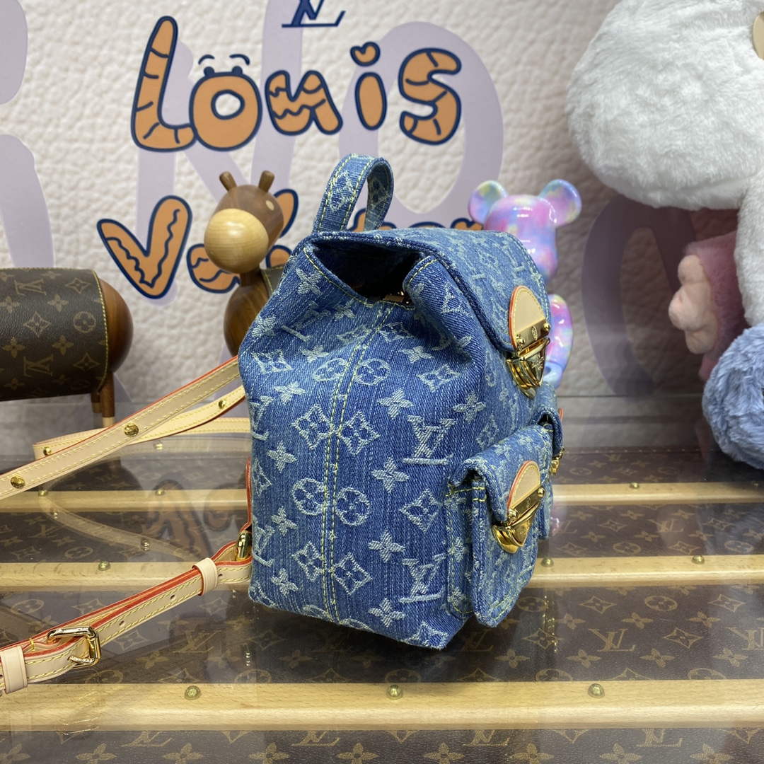 LV M46836 Louis Vuitton Venice Small Backpack Bag Monogram Denim - Image 3