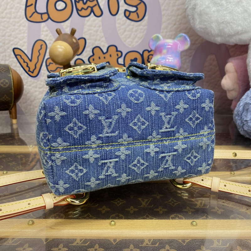 LV M46836 Louis Vuitton Venice Small Backpack Bag Monogram Denim - Image 4