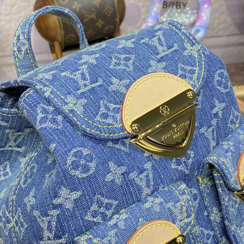 LV M46836 Louis Vuitton Venice Small Backpack Bag Monogram Denim - Image 5