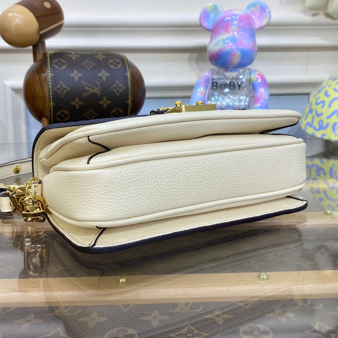 LV M22942 Louis Vuitton Pochette Métis East West Bag Monogram Empreinte Leather Crème Beige - Image 6