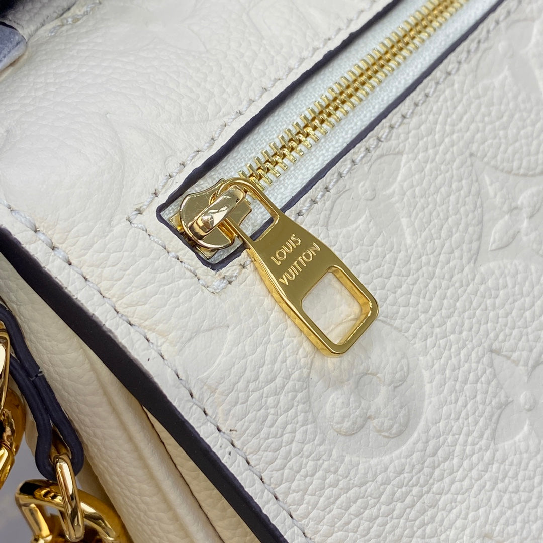 LV M22942 Louis Vuitton Pochette Métis East West Bag Monogram Empreinte Leather Crème Beige - Image 8