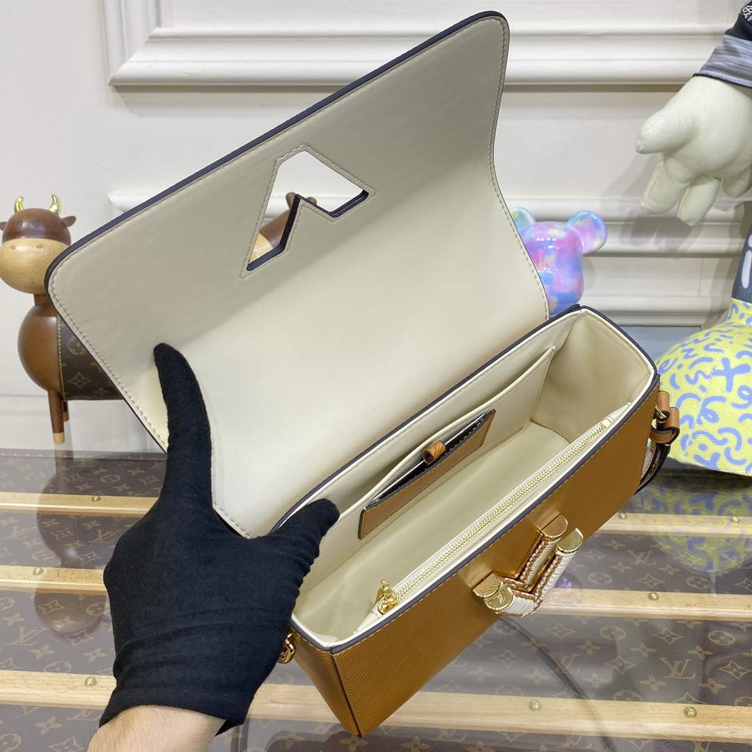 LV M22229 Louis Vuitton Twist MM Handbag Honey Gold - Image 9