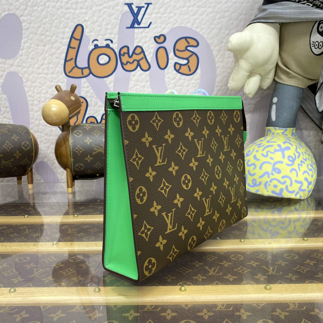 LV M82854 Louis Vuitton Pochette Voyage MM Bag Green - Image 3