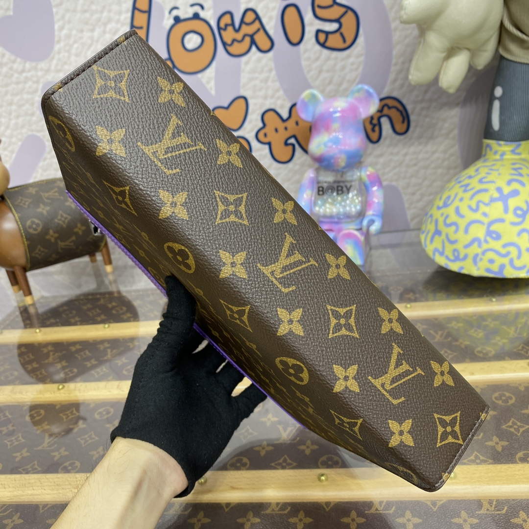 LV M82859 Louis Vuitton Pochette Voyage MM Bag Purple - Image 4