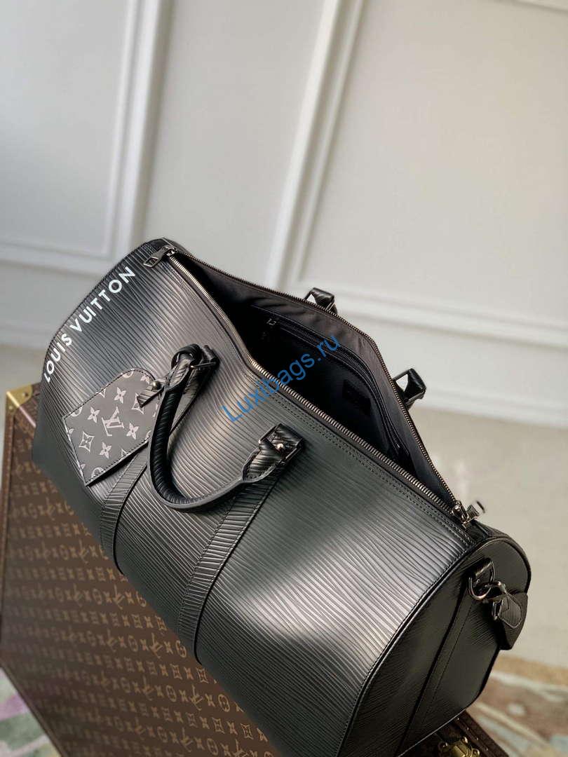LV M23721 Louis Vuitton Keepall Bandoulière 50 Bag Black - Image 7