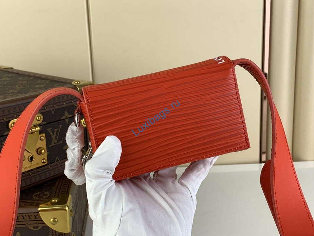 LV M23837 Louis Vuitton Micro Steamer Wallet Vermillion Red - Image 3