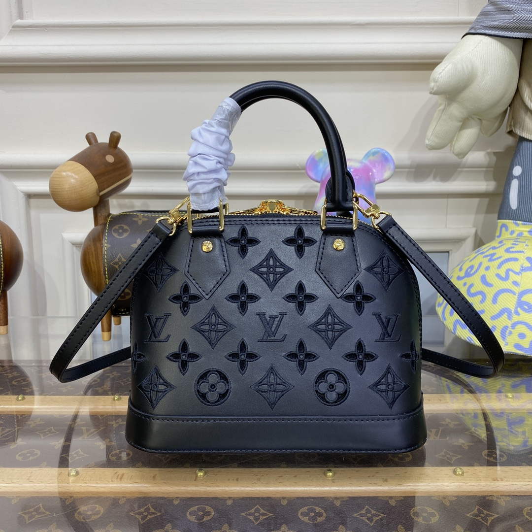 LV M22878 Louis Vuitton Alma BB Handbag Black - Image 2