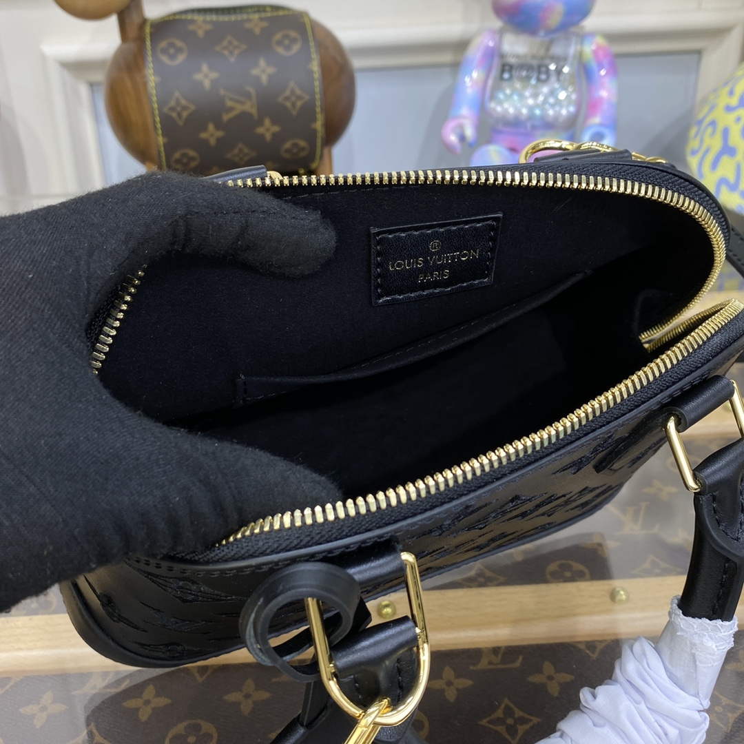 LV M22878 Louis Vuitton Alma BB Handbag Black - Image 9