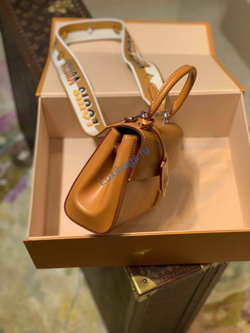 LV M58931 Louis Vuitton Cluny Mini Epi Handbag Gold Miel - Image 2