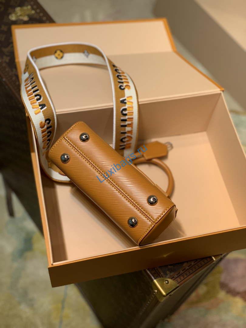 LV M58931 Louis Vuitton Cluny Mini Epi Handbag Gold Miel - Image 3