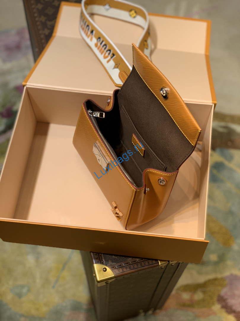 LV M58931 Louis Vuitton Cluny Mini Epi Handbag Gold Miel - Image 7