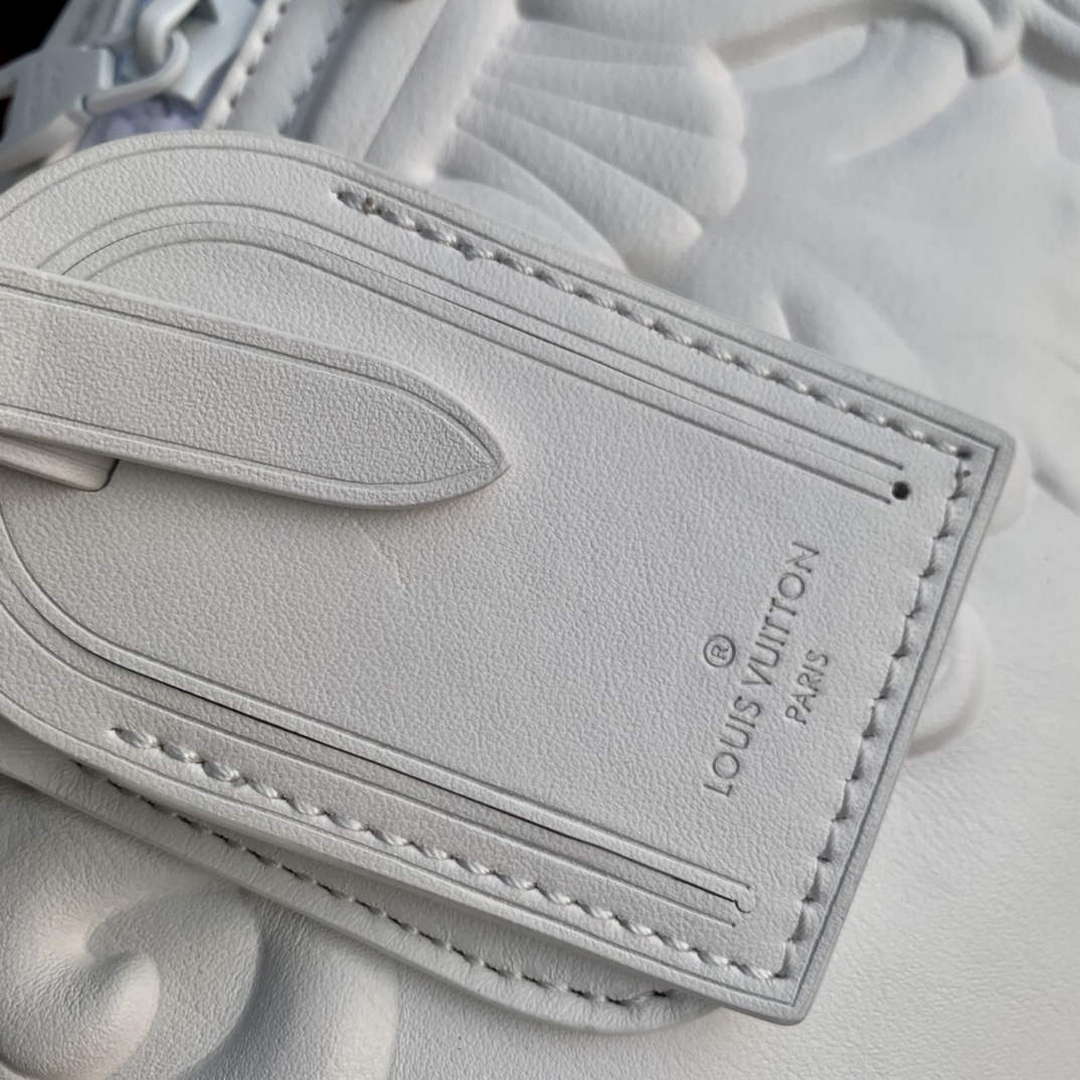 LV M21845 Louis Vuitton Keepall Bandoulière 50 Bag Optic White - Image 5
