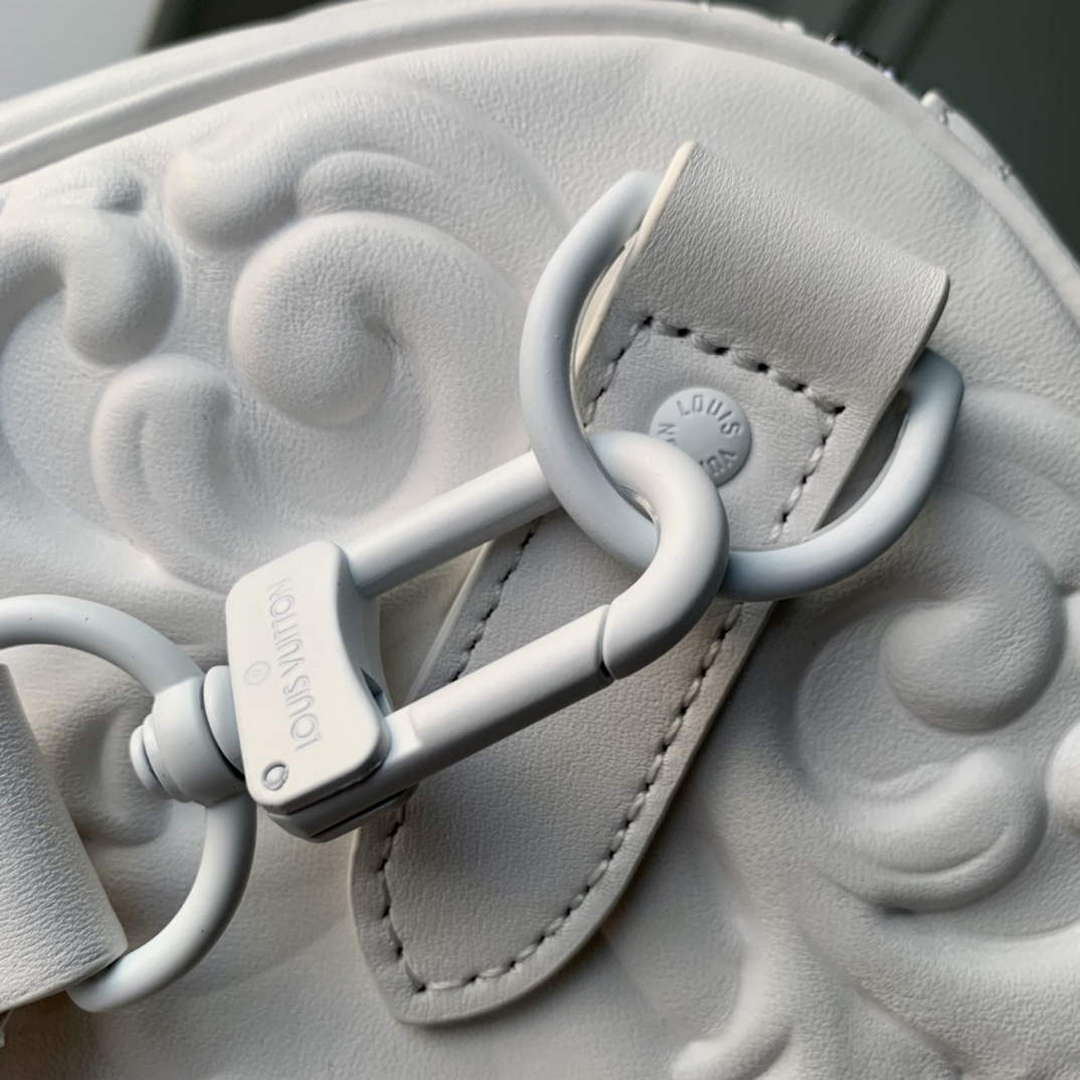 LV M21845 Louis Vuitton Keepall Bandoulière 50 Bag Optic White - Image 6