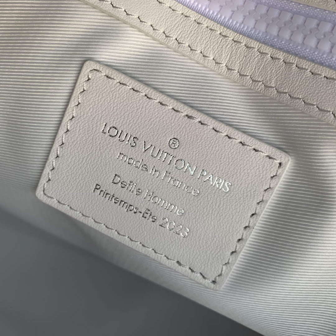 LV M21845 Louis Vuitton Keepall Bandoulière 50 Bag Optic White - Image 8