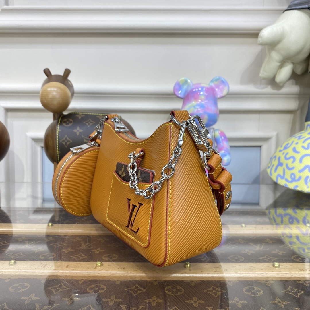 LV M20998 Louis Vuitton Marellini Bag Epi Leather Brown - Image 3